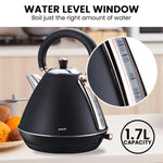 Pronti 1.7L Rose Trim Collection Kettle - Black - Appliances > Kitchen Appliances