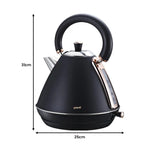 Pronti 1.7L Rose Trim Collection Kettle - Black - Appliances > Kitchen Appliances