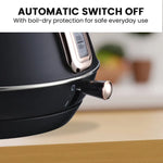 Pronti 1.7L Rose Trim Collection Kettle - Black - Appliances > Kitchen Appliances