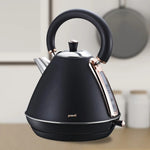 Pronti 1.7L Rose Trim Collection Kettle - Black - Appliances > Kitchen Appliances