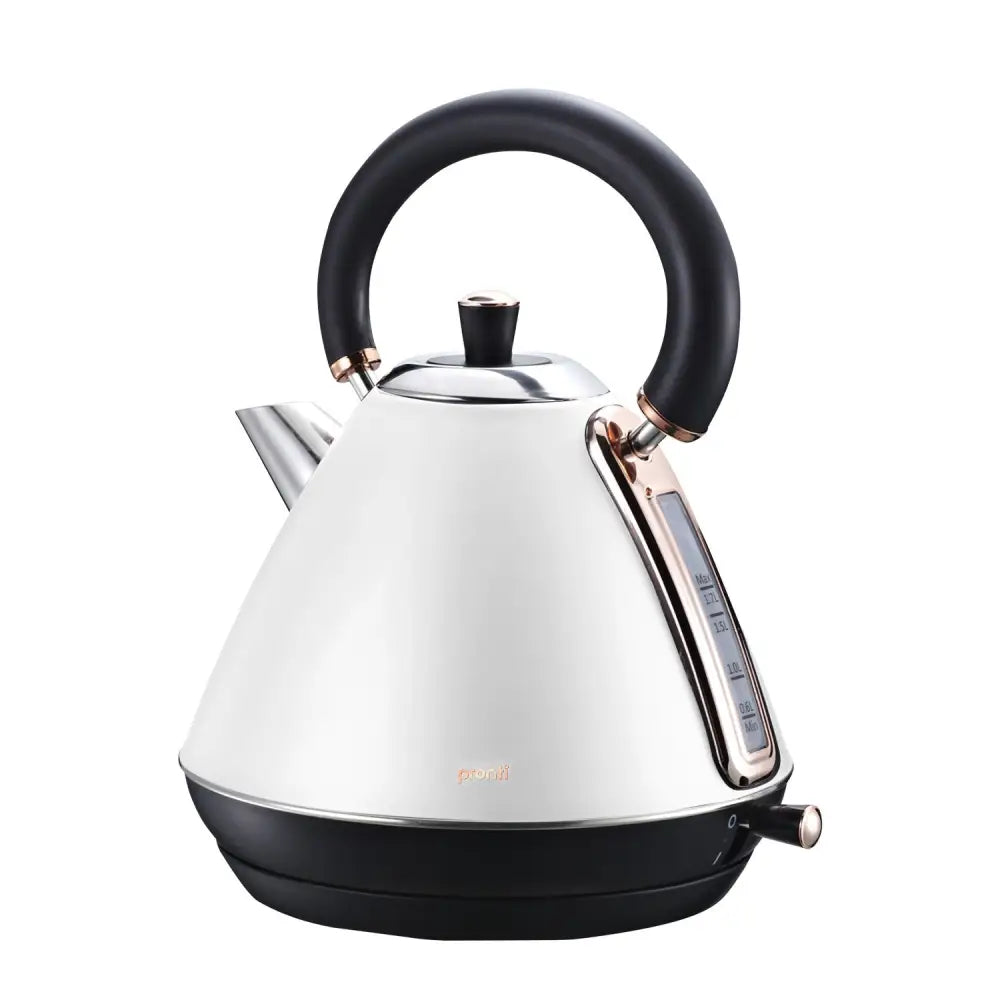 Pronti 1.7l Rose Trim Collection Kettle - White - Appliances > Kitchen Appliances