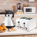 Pronti 1.7l Rose Trim Collection Kettle - White - Appliances > Kitchen Appliances