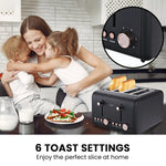 Pronti 4 Slice Toaster Rose Trim Collection - Black - Appliances > Kitchen Appliances
