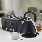 Pronti 4 Slice Toaster Rose Trim Collection - Black - Appliances > Kitchen Appliances