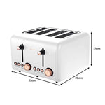 Pronti 4 Slice Toaster Rose Trim Collection - White - Appliances > Kitchen Appliances