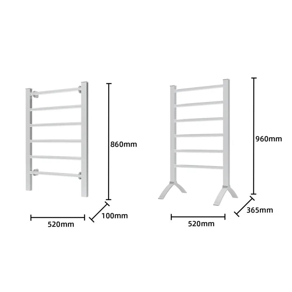 Pronti Heated Towel Rack Electric Bathroom Towel Rails Warmer 100w - Silver - Home & Garden > Laundry & Cleaning >