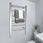Pronti Heated Towel Rack Electric Bathroom Towel Rails Warmer 100w - Silver - Home & Garden > Laundry & Cleaning >