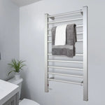 Pronti Heated Towel Rack Electric Bathroom Towel Rails Warmer Ev-160- Silver - Home & Garden > Laundry & Cleaning >