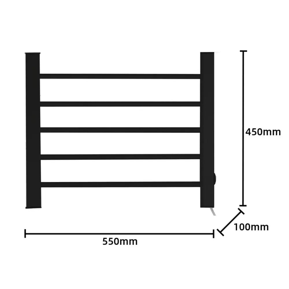 Pronti Heated Towel Rack Electric Bathroom Towel Rails Warmer Ev-90 -black - Home & Garden > Laundry & Cleaning >
