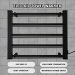 Pronti Heated Towel Rack Electric Bathroom Towel Rails Warmer Ev-90 -black - Home & Garden > Laundry & Cleaning >