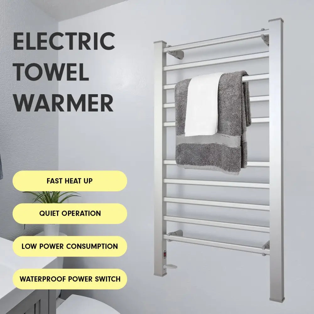 Pronti Heated Towel Rack With Timer Wall-mounted Freestanding Electric 160 Watts - Home & Garden > Laundry & Cleaning >
