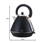 Pronti Rose Trim Collection Toaster & Kettle Bundle - Black - Appliances > Kitchen Appliances