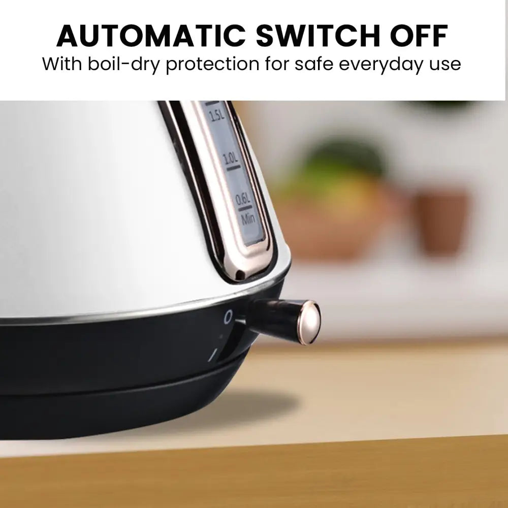 Pronti Rose Trim Collection Toaster & Kettle Bundle - White - Appliances > Kitchen Appliances