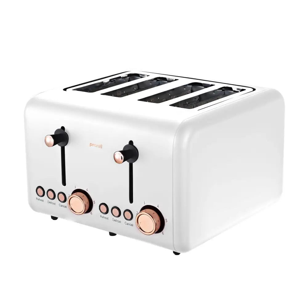 Pronti Rose Trim Collection Toaster & Kettle Bundle - White - Appliances > Kitchen Appliances