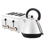 Pronti Rose Trim Collection Toaster & Kettle Bundle - White - Appliances > Kitchen Appliances