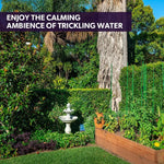 PROTEGE 3 Tier Solar Powered Water Feature Fountain Bird Bath - Light Grey - Home & Garden > Fountains