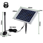Protege 50W Solar Powered Fountain Submersible Water Pump Pond Kit Power Garden Panel - Home & Garden > Fountains