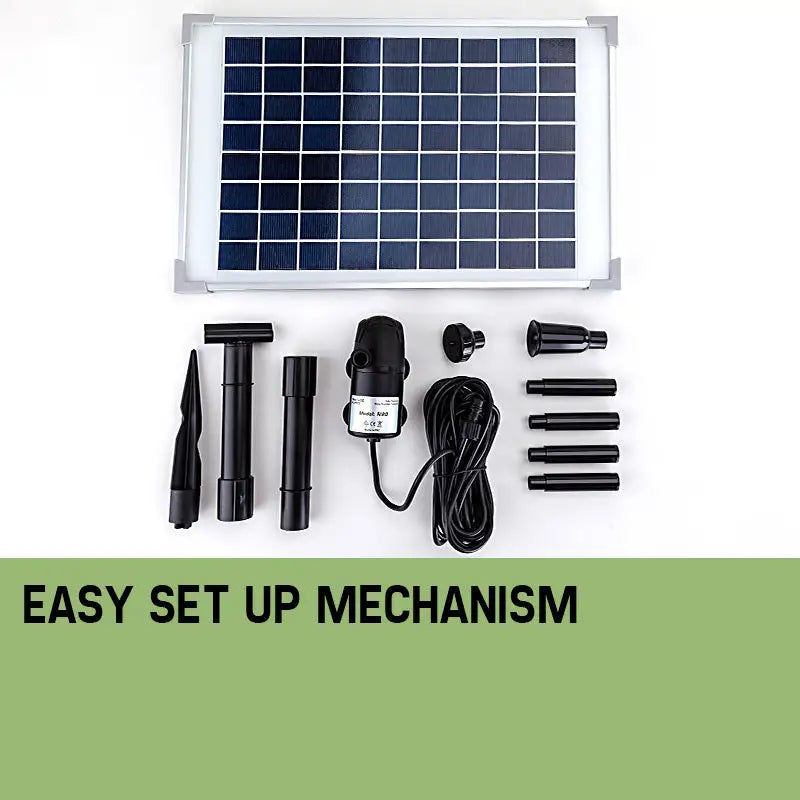 Protege 50W Solar Powered Fountain Submersible Water Pump Pond Kit Power Garden Panel - Home & Garden > Fountains
