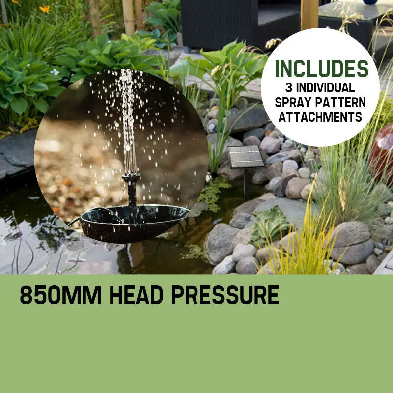 PROTEGE 5W Solar Powered Fountain Submersible Water Pump Panel Kit Garden Pond - Home & Garden > Fountains