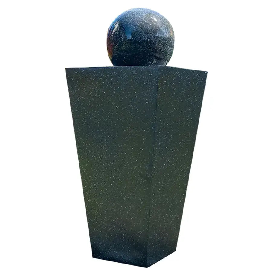 PROTEGE Contemporary Solar Powered Water Feature Fountain with LED Lights - Dark Grey - Home & Garden > Fountains