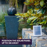 PROTEGE Contemporary Solar Powered Water Feature Fountain with LED Lights - Dark Grey - Home & Garden > Fountains