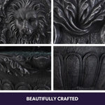 PROTEGE Lion Head Solar Powered Water Feature Fountain Wall Mount or Freestanding with Lighting - Home & Garden >