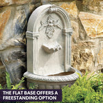 PROTEGE Solar Fountain Water Feature Pump Outdoor Wall Mount Classic with LED Lights - Home & Garden > Fountains