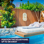 PROTEGE Solar Fountain Water Feature Pump Outdoor Wall Mount Classic with LED Lights - Home & Garden > Fountains