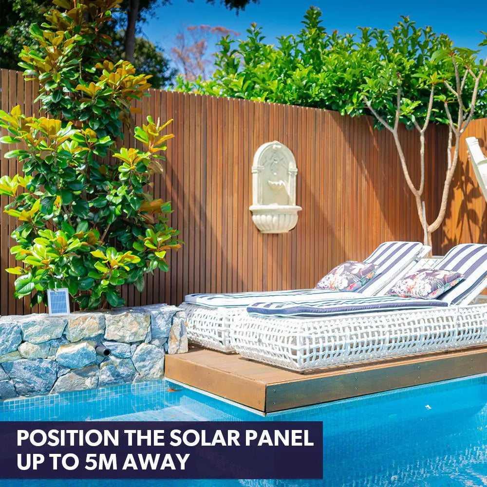 PROTEGE Solar Fountain Water Feature Pump Outdoor Wall Mount Classic with LED Lights - Home & Garden > Fountains
