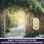 PROTEGE Solar Fountain Water Feature Pump Outdoor Wall Mount Classic with LED Lights - Home & Garden > Fountains