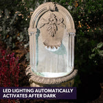 PROTEGE Solar Fountain Water Feature Pump Outdoor Wall Mount Classic with LED Lights - Home & Garden > Fountains
