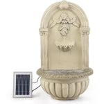 PROTEGE Solar Fountain Water Feature Pump Outdoor Wall Mount Classic with LED Lights - Home & Garden > Fountains