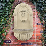 PROTEGE Solar Fountain Water Feature Pump Outdoor Wall Mount Classic with LED Lights - Home & Garden > Fountains