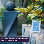 PROTEGE Solar Water Fountain Pump Twisted Design Outdoor with LED Lights - Black - Home & Garden > Fountains