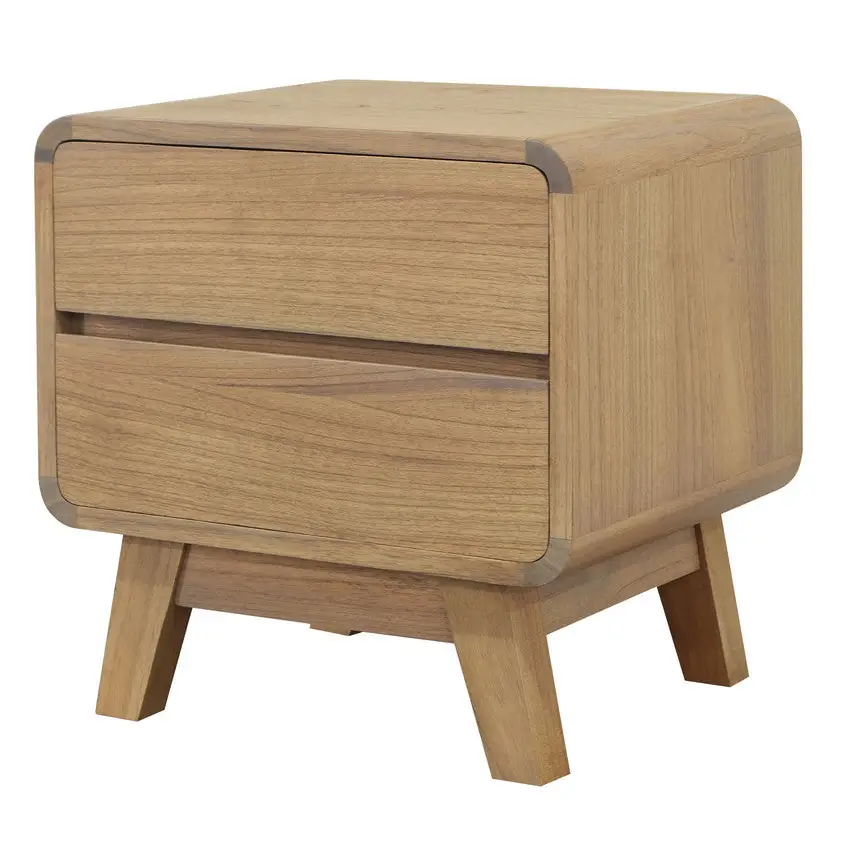 Providence 2 Drawer Bedside Table (Natural) - Furniture > Bedroom > Bedside Tables