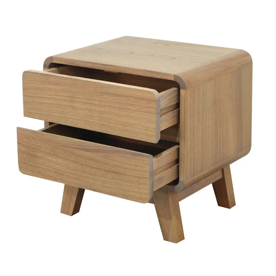 Providence 2 Drawer Bedside Table (Natural) - Furniture > Bedroom > Bedside Tables