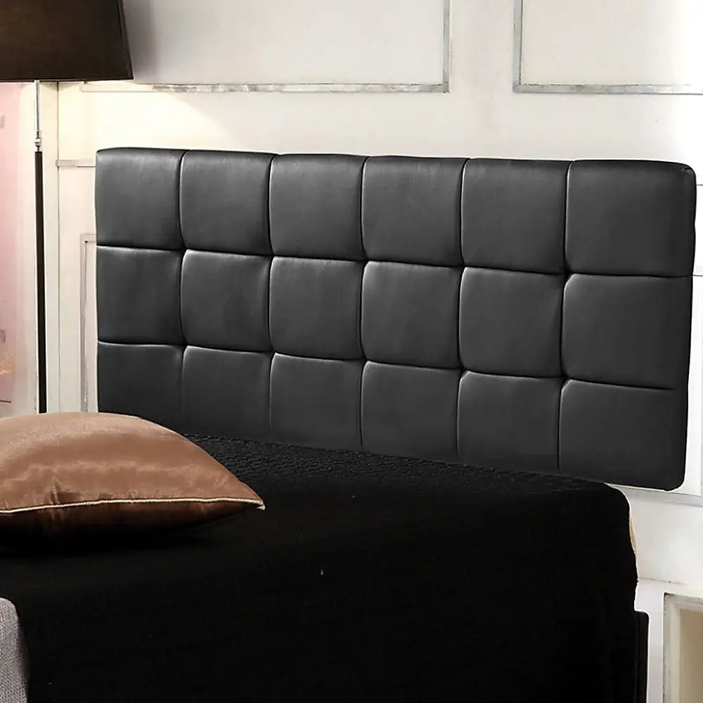 PU Leather Double Bed Deluxe Headboard Bedhead - Black - Furniture > Bedroom