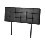 PU Leather Double Bed Deluxe Headboard Bedhead - Black - Furniture > Bedroom