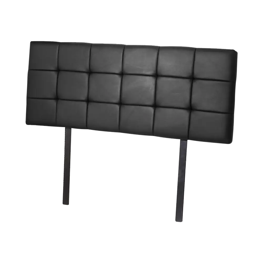 PU Leather Double Bed Deluxe Headboard Bedhead - Black - Furniture > Bedroom