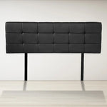 PU Leather Double Bed Deluxe Headboard Bedhead - Black - Furniture > Bedroom