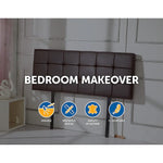 PU Leather Double Bed Deluxe Headboard Bedhead - Brown - Furniture > Bedroom