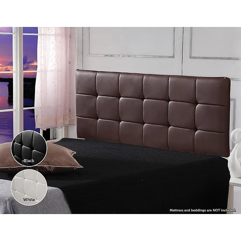 PU Leather Double Bed Deluxe Headboard Bedhead - Brown - Furniture > Bedroom