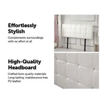 PU Leather Double Bed Deluxe Headboard Bedhead - White - Furniture > Bedroom