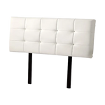 PU Leather Double Bed Deluxe Headboard Bedhead - White - Furniture > Bedroom
