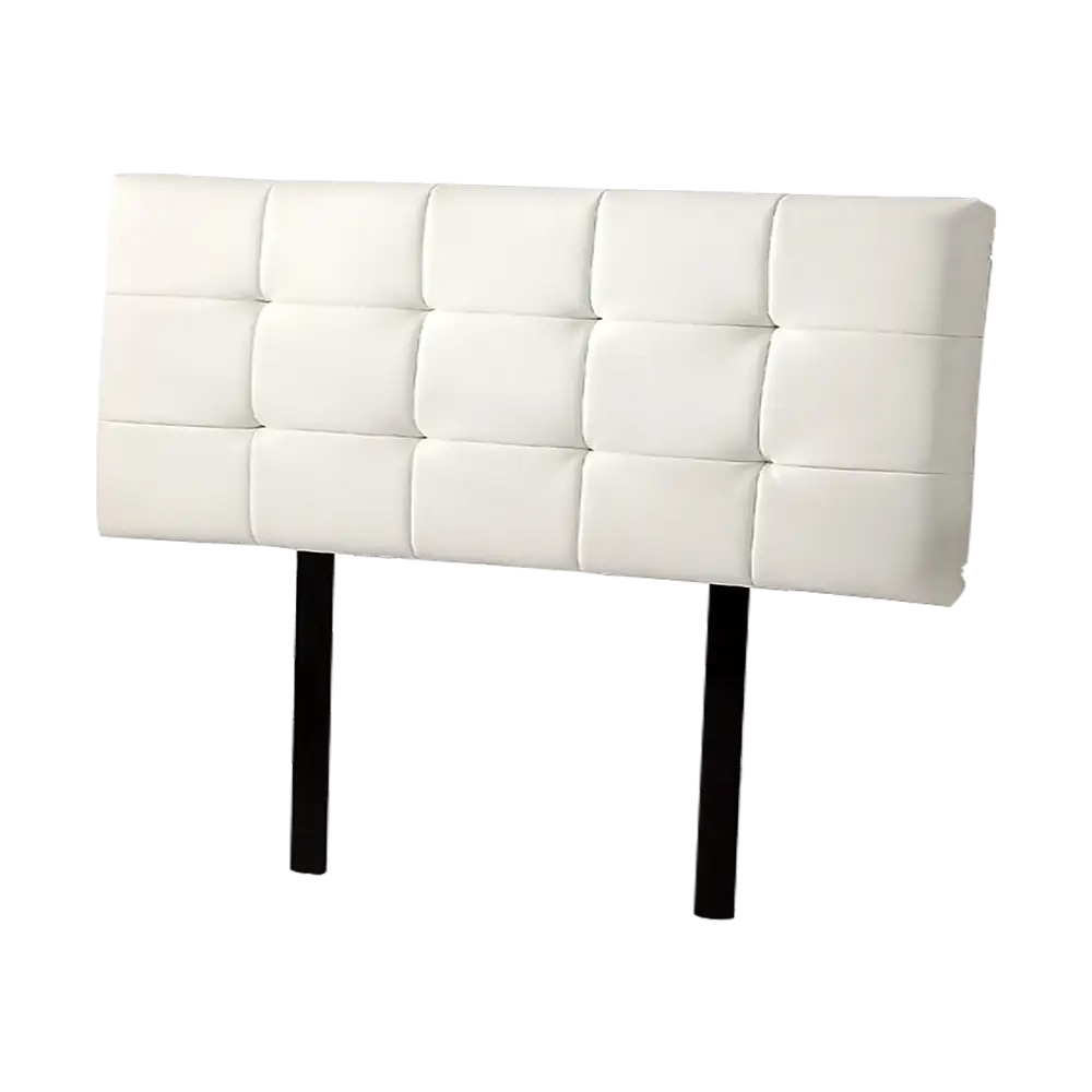PU Leather Double Bed Deluxe Headboard Bedhead - White - Furniture > Bedroom