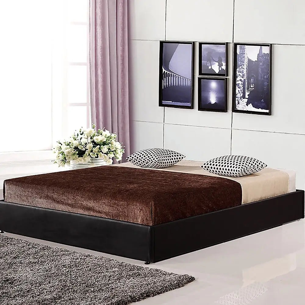 PU Leather Double Bed Ensemble Frame - Furniture > Bedroom