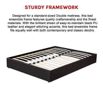 PU Leather Double Bed Ensemble Frame - Furniture > Bedroom