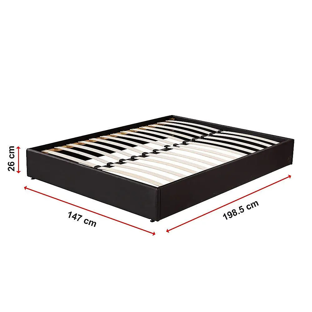 PU Leather Double Bed Ensemble Frame - Furniture > Bedroom