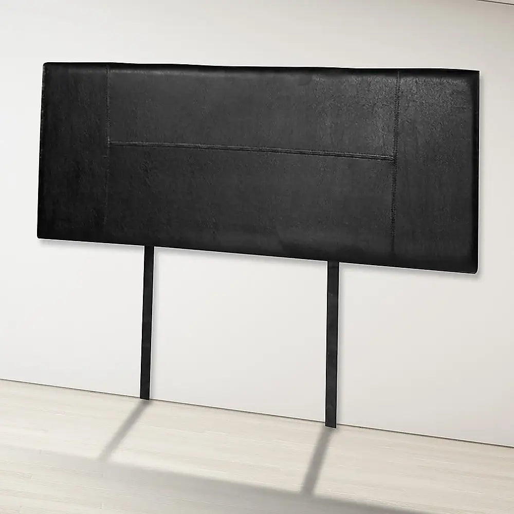 PU Leather Double Bed Headboard Bedhead - Black - Furniture > Bedroom
