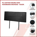 PU Leather Double Bed Headboard Bedhead - Black - Furniture > Bedroom